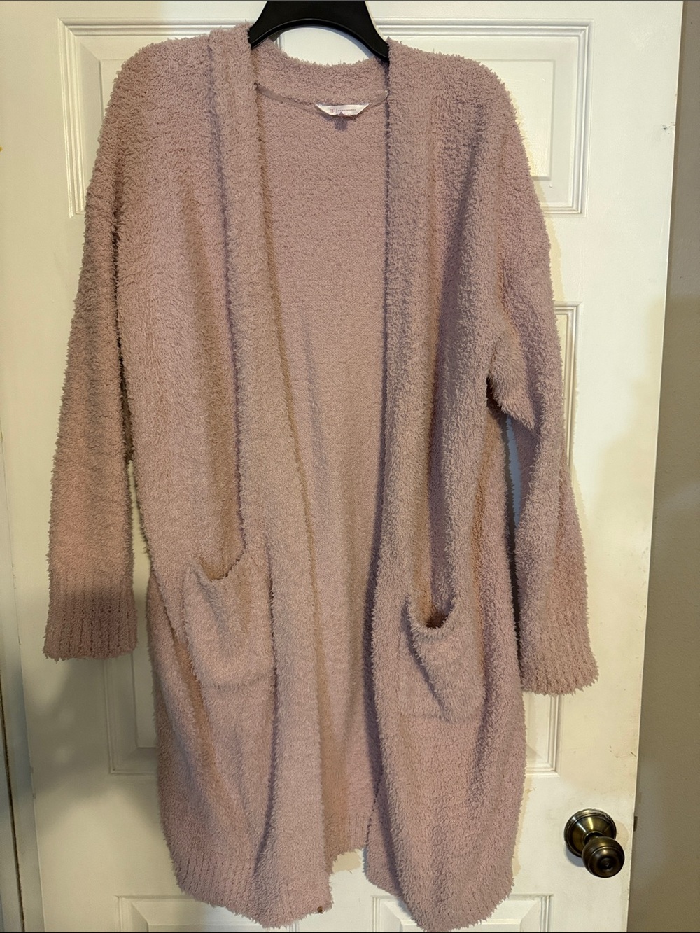 No Boundaries Plush Open-Front Cardigan - Dusty Rose